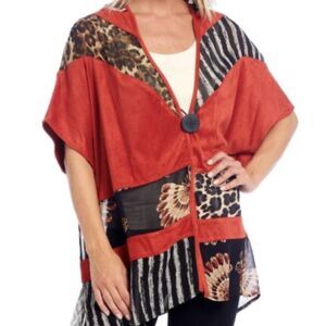 John Mark Multicolor Animal Print Blouse
